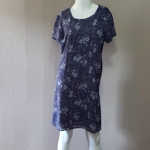 Laura Leigh Ltd M Dress Blue Floral Print